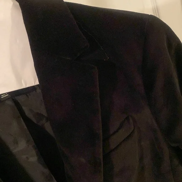 PRE-OWNED TALBOTS BLACK VELVET SINGLE BUTTON BLAZER - Picture 11 of 12